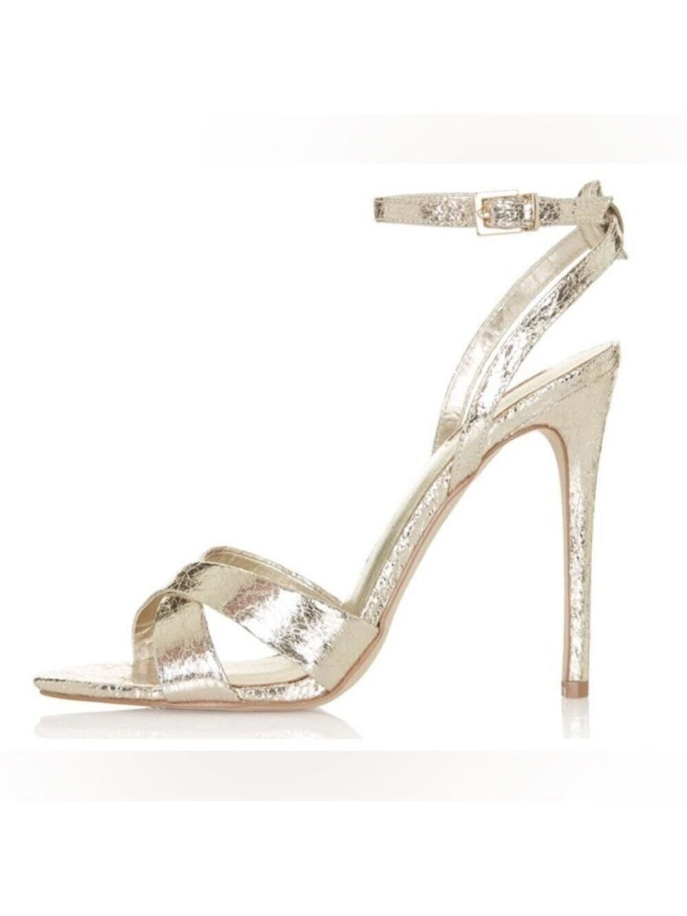 Topshop Rumour Metallic Gold High Heel Sandals